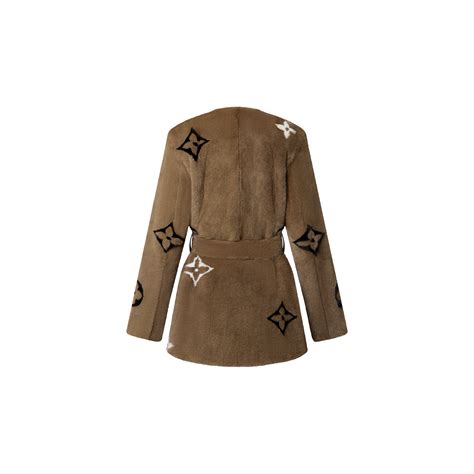 monogram mink wrap coat